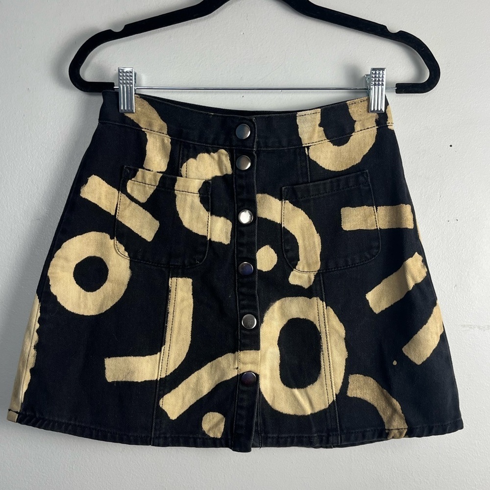 One Of A Kind Inperfect Denim Button Up Skirt Size 26 Inches
